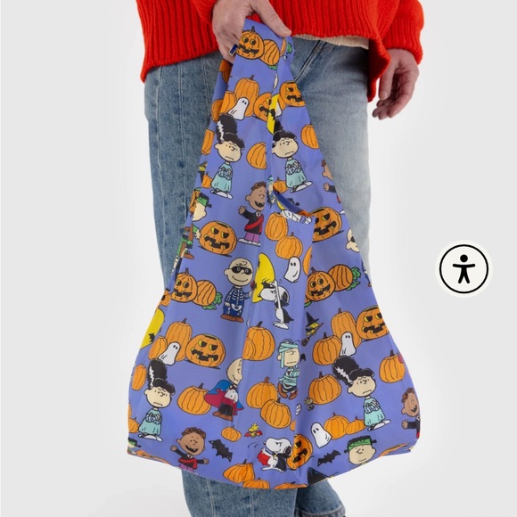 NWT Baggu x Peanuts Standard Reusable Bag Limited Edition Pumpkin Patch - Picture 5 of 8